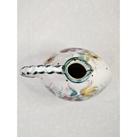 Vintage Ulmer Keramik Floral Pitcher Mid Century Pottery Germany #206 - Picture 2 of 12